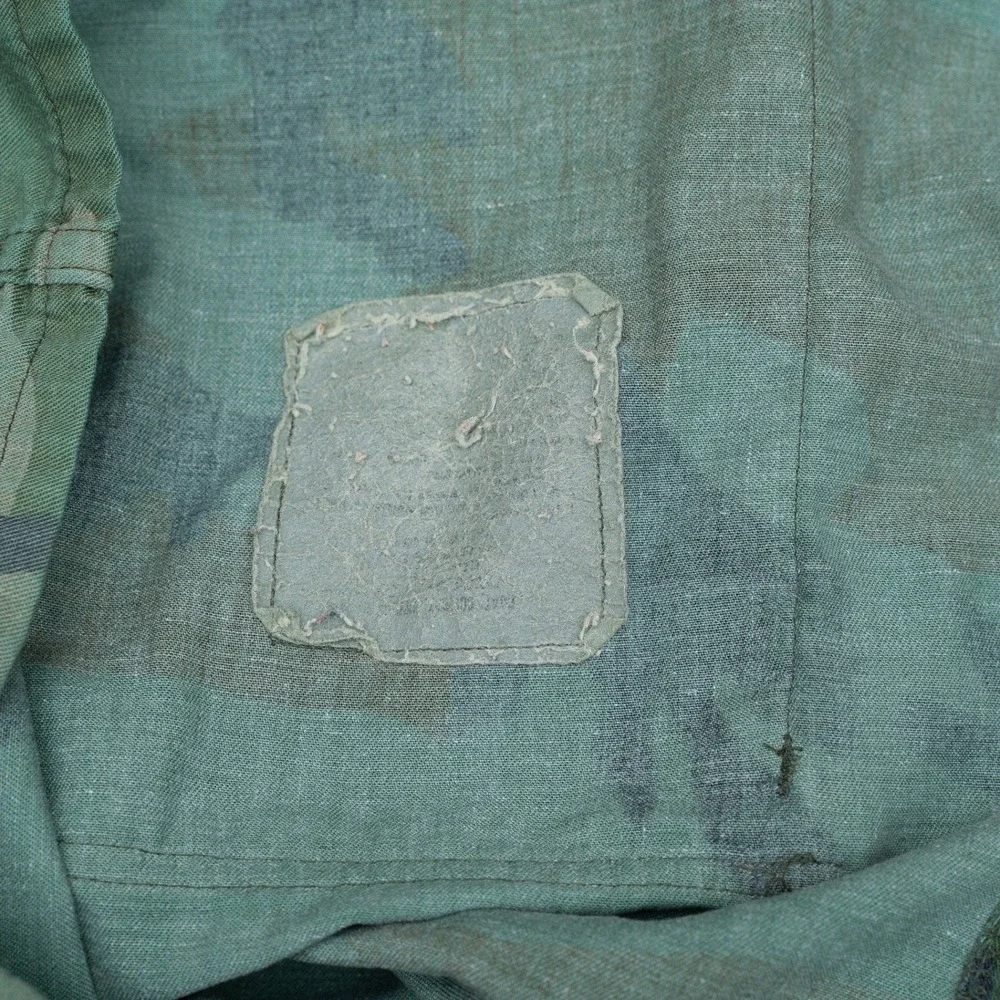 VTG US Army BDU Combat Coat‎ Large Long Woodland Camouflage L/S Button Up